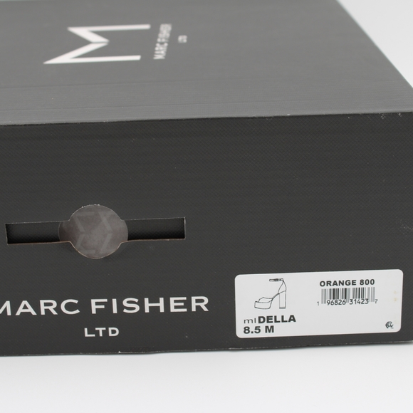 Marc Fisher Ankle Strap Platform Sandal (Women) Orange Suede 8.5m - Picture 9 of 9